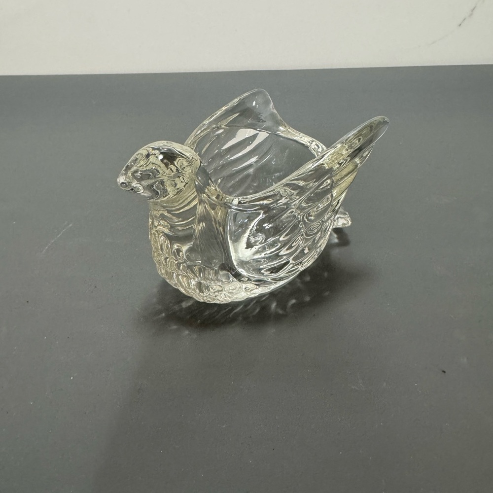 Elegant Clear Glass Bird Figurine